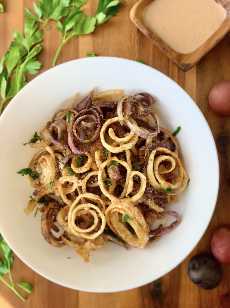 Homemade curly fries