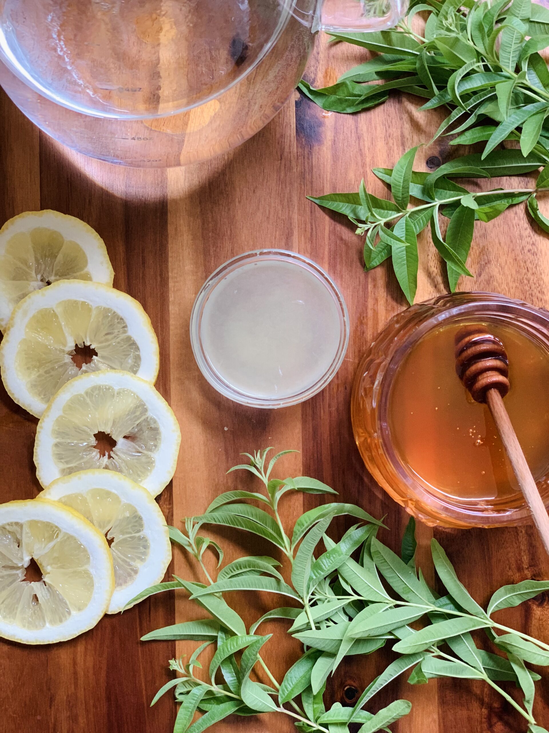 Healthy lemon verbena iced tea